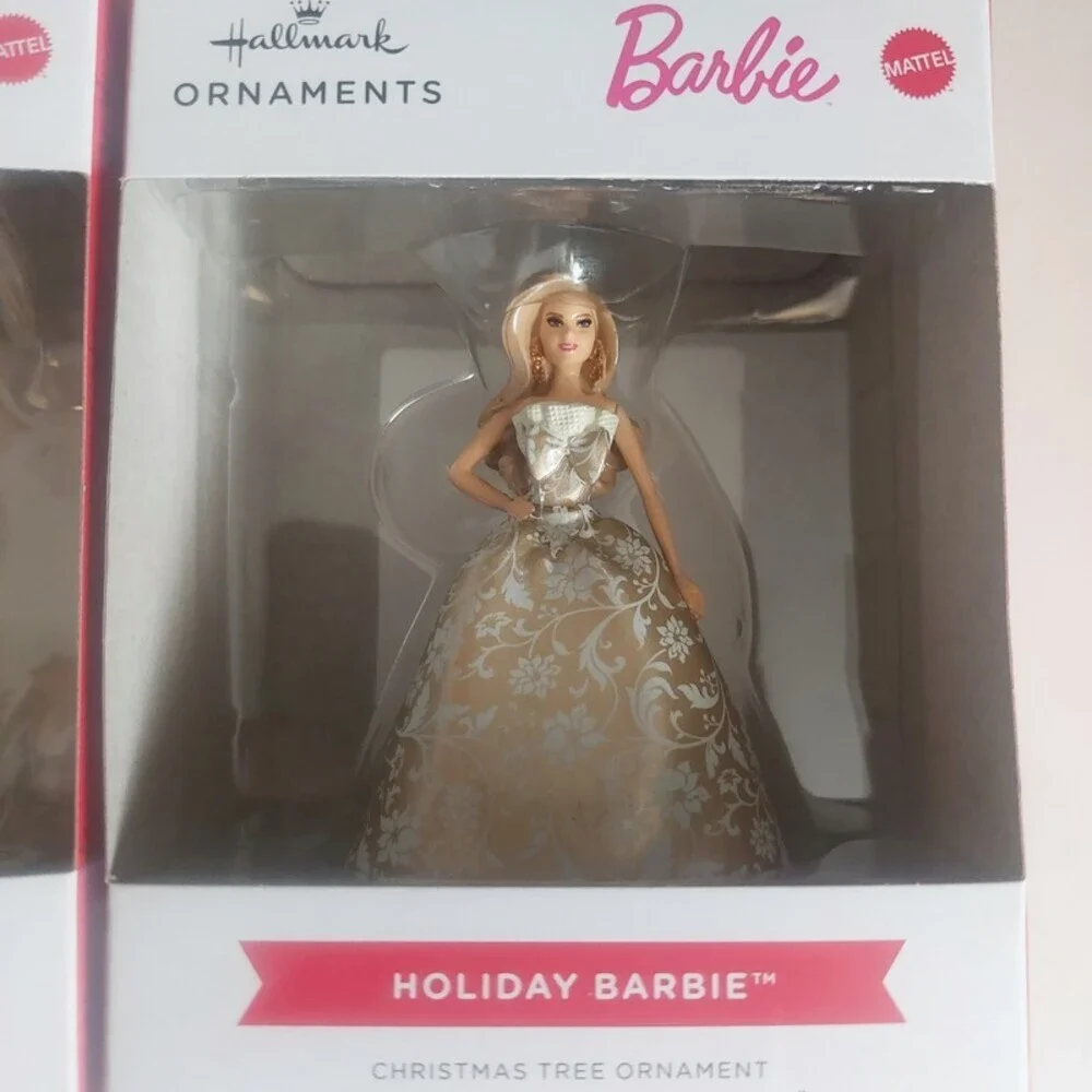 Lot of Hallmark Barbie Santa Holiday Barbie Christmas Tree Ornaments Decorations